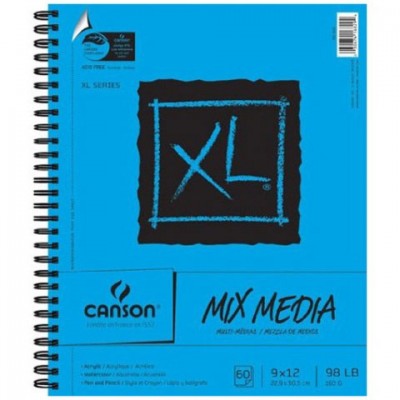 Canson XL Mixed Media Spiral Sketch Pad - 9 x 12 inches - 60 Sheets   551139028